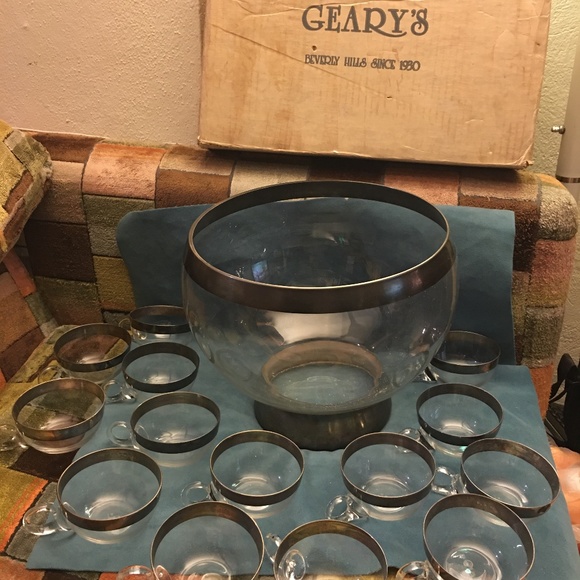 Geary’s crystal bowl and cups